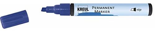 KREUL 47713 - Permanentmarker blau, mit Keilspitze Strichstärke 1 - 5 mm, für unterschiedlich breites Schreiben und Markieren, zum Beschriften und Gestalten für Grafiker, Kunst und Hobby
