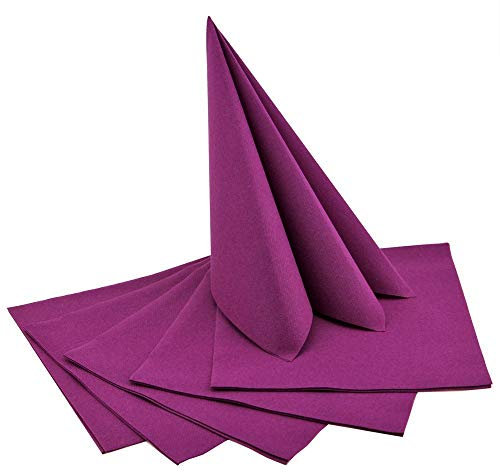 50 Stück Servietten LILA 40 x 40 cm stoffähnlich zum Falten Violett Hochzeit Geburtstag Dinner
