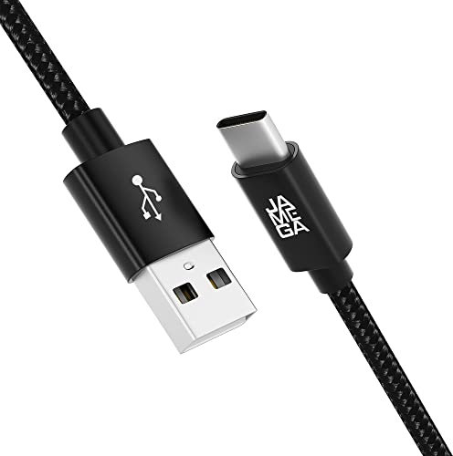 JAMEGA – 3m USB Typ C Kabel Schwarz | 3A Nylon geflochten USB C Ladekabel & Datenkabel Fast Charge Snyc schnellladekabel kompatibel mit Samsung Galaxy S10/S9/S8+, Huawei P30/P20, uvm.
