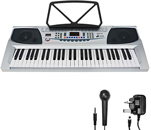 Axus AXP15 54 Key Portable Keyboard Piano Mini Keys with Music Rest, Power Supply