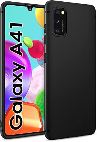 BENNALD Hülle für Samsung Galaxy A41, Extrem Dünn Handyhülle Weiche TPU Stoßfest Kratzfest Schutzhülle Case, Matt Schwarz
