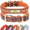 Didog Hundehalsband, Leder, mit Gravur des Namensschildes aus Messing, geflochtenes Leder, weich gepolstert, verstellbar, für kleine, mittelgroße und große Hunde,Orange, S(Halsumfang 28–34 cm)