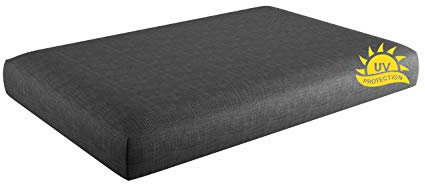 sunnypillow Palettenkissen mit abnehmbarem Bezug UV - beständig Outdoor/Indoor Kaltschaum Palettenauflage Palettenpolster Palettensofa Sitzkissen 120x60x15 cm Anthrazit