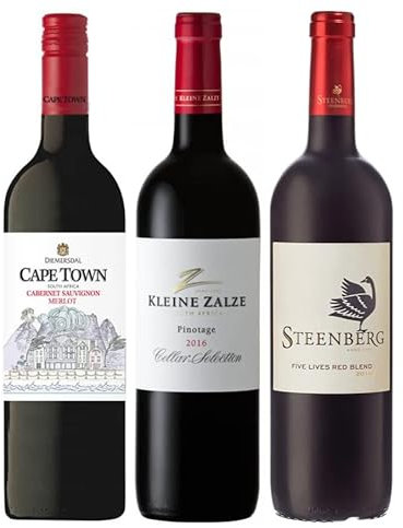 3er Probierpaket Rotwein aus Südafrika zum Kennenlernen | trocken | 3 x 0,75 L.