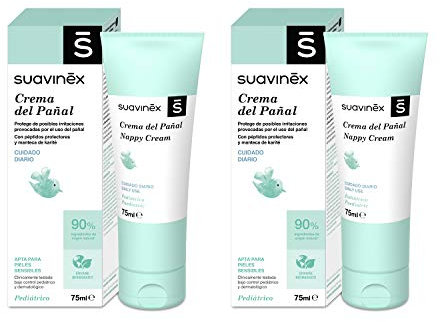 Suavinex Pack 2 x Crema Pañal para Bebés, Protege de Irritaciones Y Rojeces, Apta para Pieles Sensibles, 90% Ingredientes de Origen Natural, Verde, 2 x 75 Mililitros
