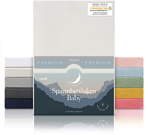 Laleni Premium Spannbettlaken, 40x90cm, für Babybett & Kinderbett, 100% Baumwolle, Oeko-TEX Zertifiziert, 2er Set, Ivory