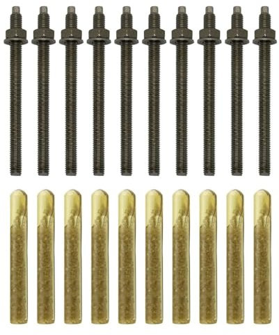 BATIFIX Verbundanker Set 10 Stück, Patrone + Ankerstange - Edelstahl A4 oder verzinkt I Styrolfrei Option 1 I Schwerlast-Anker I Schwerlast-dübel I Gewinde (Edelstahl V4A, M12 x 160)