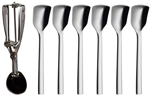 WMF Gourmet Eisportionierer 21 x 5,5 cm, Reis Portionierer, Püreeportionierer, Risottoportionierer & Nuova Eislöffel Set, 6-teilig, Eisschaufel, spülmaschinengeeignet, L 14 cm