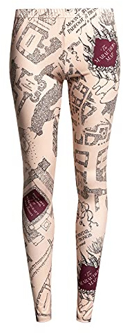 Harry Potter Marauders Map Damen Leggings beige/Allover