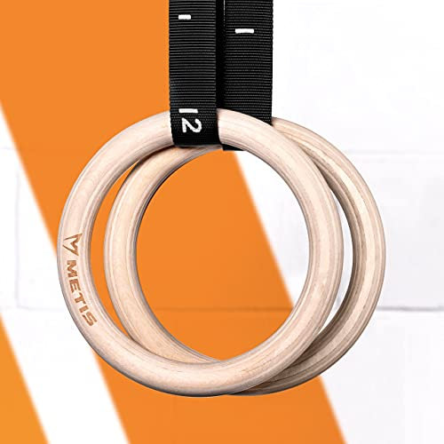 METIS Turnringe Holz (Paar) - Gymnastik Ringe für Calisthenics & Crossfit | Ringe Turnen Paar für zu Hause Fitnessausrüstung | olympische Ringe Große