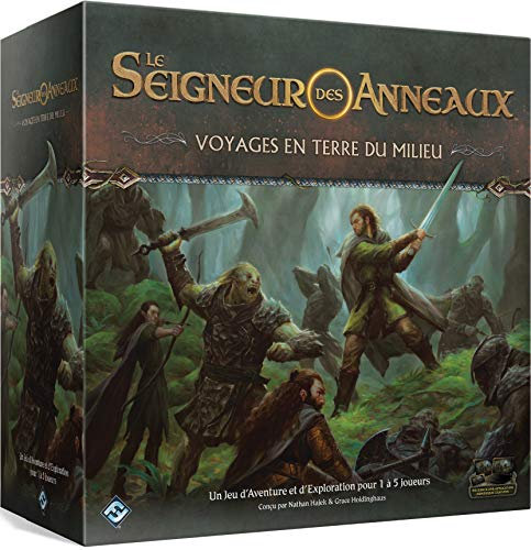 Asmodee - LE SEIGNEUR DES ANNEAUX : Voyages En Terre Du Milieu - Jeu de Société d'Aventure - Pour Adultes et Adolescents dès 14 Ans - Jeu Coopératif - 1 À 5 Joueurs - 60 Min - Version Française -FFG