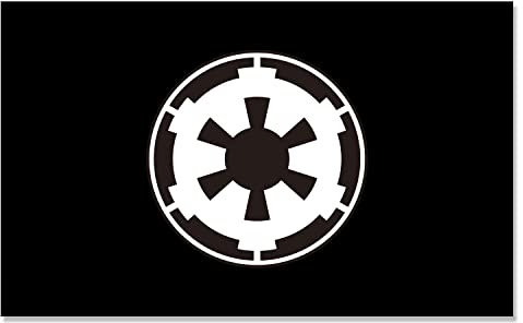 Flagge des ersten Galaktischen Imperiums, 90 x 150 cm, Polyester mit 2 Messingösen, lebendige Farben, HD-Druck, für Innen- und Außenbereich, Dekoration (schwarz)