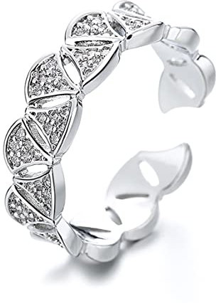 MAYIYAHO Zirkon Ginkgo Biloba Ringe für Frauen Einstellbare Edelstahl Gold Farbe Fingerring Paar Hochzeit Jewerly Anillos