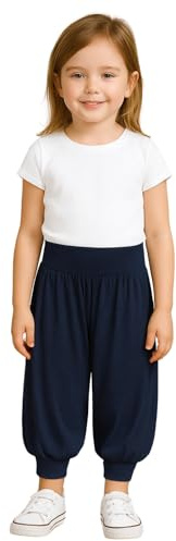 STAR FASHION Kids Harem Loose Casual Baggy Sports Dancing Pants Girls Harem Children Trouser with Leg Cuffs Elasticated Waist UK 5 Years to 13 Years