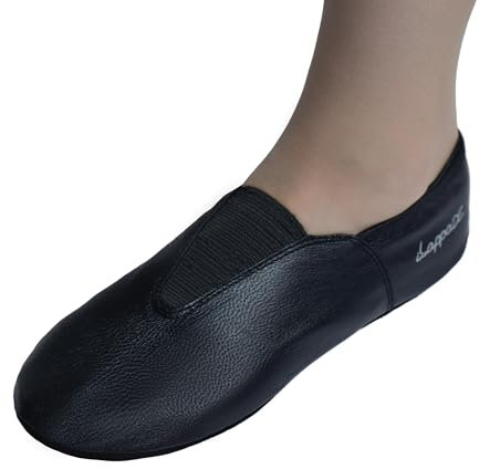 Lappade extra breite Gymnastikschuhe, Ballettschuhe, Schläppchen, Turnschläppchen, Tanzschuhe mit Gummipads schwarz Art.292G Gr.32
