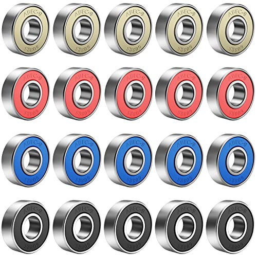 608 ZZ Kugellager, 8mm x 22mm x 7mm Metall Double Shielded Miniatur Rillenkugellager für Skateboard Roller Inline Skates(20pcs) (608)