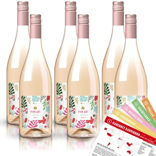 Pink Art Gris, trocken, sortenreines Weinpaket + VINOX Winecards (6x0,75l)