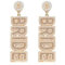 BRIDE Earrings Brautgeschenke, Perlen-Strass-Braut-Buchstaben-Ohrringe für Frauen, Braut-Accessoires für Junggesellenabschied, handgefertigte Perlen-Braut-Ohrhänger, Hochzeit