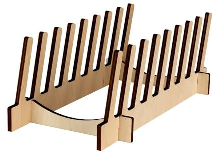 3x Tellerständer für 8 Teller, Tellerhalter, Präsentationsdisplay aus Holz
