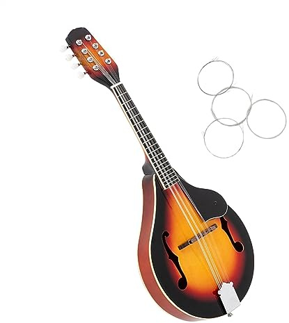 A Style 8-String Mandolin Flatback Acoustic Mandolin Guitar Rosewood Fingerboard With Pick Guard Mandolin for Adult