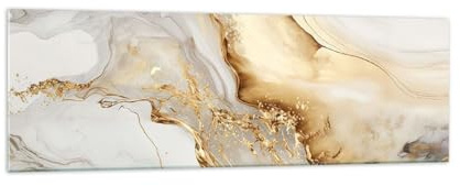 ARTTOR Bilder auf Glas 160x50cm Wandbild Glasdruck Abstrakt Pastell - 5730 | Marmor Glanz Elegant Panorama Groß XXL Modern Dekoration Wohnzimmer Schlafzimmer Küche Wanddeko Kunstdruck Art ARTTOR