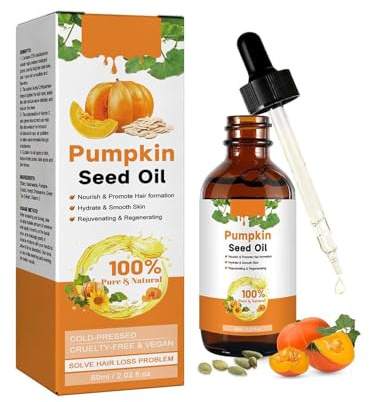 Pumpkin Seed Oil Kürbiskernöl für Haar, 100% Bio-Kürbiskern-Trägeröl perfekt für die Hydratisierung & Reparatur von trockenem, geschädigtem Haar, Verwendung auf Haar & Haut (1PC)