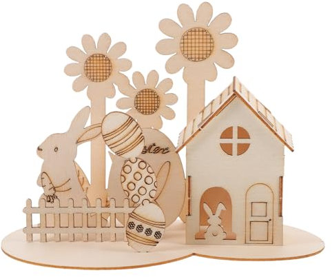 Vaguelly 1 Satz 3D-Puzzle-Kaninchen Ostertisch-Holzschilder Tischdekoration zu Ostern Frühlings-Tischdekorationsfiguren -Holzpuzzle hölzern Spielzeug Kind Kulissen Requisiten
