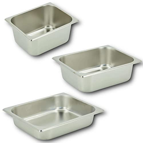 HOOZ GN Behälter 1/1 Edelstahl, 65 mm Höhe Wärmebehälter für Speisen, lebensmittelechter Gastronormbehälter, Abtropfen oder als Gareinsatz, Hitzebeständiger Gastro Behälter