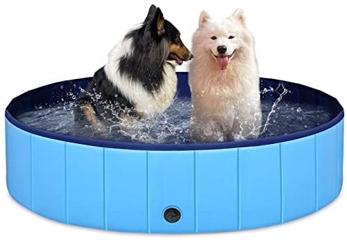 EONPOW Piscina para Perros 120x30cm,Piscina Perros Bañera para Perros Piscina Grande Plegable Antideslizante de PVC Piscina para Perros Grandes
