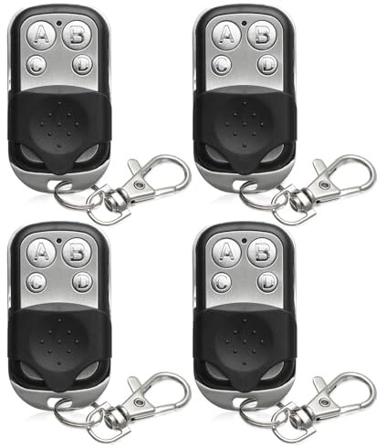 Palwin 4 Pièces Telecommande Portail, Télécommande Garage Portail, Clonage de Télécommande avec 4 Touches et Fréquence Fixe 433,92 MHz pour Portes de Garage Universelle