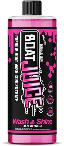 Boat Juice Boat Wash & Shine | pH Neutral Wax & Boat Wash Soap for Fiberglass, Hull, Deck & Vinyl, Bubblegum Scent, Cleaning Supplies & Marine Details, Accessories