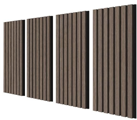 Olanglab Holzlatten-Wandpaneel, 30,5 x 61 cm, 4 Stück (dunkles Walnuss), 3 Seiten, furniert