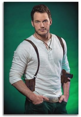 SUEJGUSJLU Poster, Motiv: Schauspieler Chris Pratt, dekoratives Gemälde, Leinwand, Wandposter und Kunstdruck, moderne Familienschlafzimmer-Dekoration, Poster, 30 x 45 cm