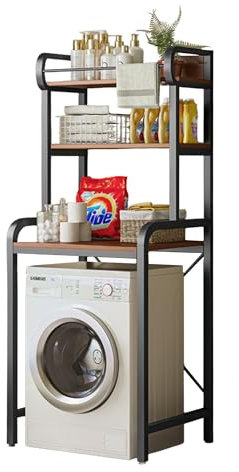MAGIC SELECT Étagère Supérieure pour Lave-Linge | Étagère de Salle de Bain pour Économiser de l'espace | Armoire de Rangement de Salle de Bain à 3 Niveaux | Bois E1 et Acier.