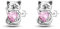 Cycuff 925 Sterling Silber Ohrringe Ohrstecker Bunte Cubic Zirkonia Schmuck Ohrstecker für Frauen Set Ohrring Geschenke für Sie (Katzen-Ohrringe)