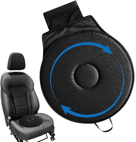 Yonuaret Autositzkissen, Drehkissen Für Autositz 360 Kissen Rutschkissen Rollstuhl Auto Drehkissen, Multifunktional Für Kissen Stuhl Hocker Memorys Schaum Mobilitätshilfe Sitzkissen,40cm
