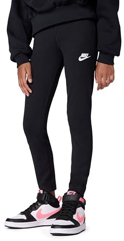 Nike Girl's Sportswear Classic High-Waisted Leggings, Black/White, Medium