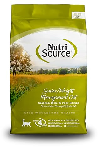 NutriSource Senior & Weight Management Dry Cat Food, 12 lb