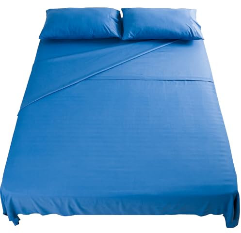 Set Lenzuola Letto Matrimoniale 160x190 cm 4pz Set Completo Lenzuolo Letto Piatto, Coprimaterasso con Angoli e Federe 50x80 in Morbida Microfibra Spazzolata Anti-Acaro Lavabile in Lavatrice