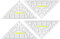 4 Stk Geodreieck Set mit Griff, Kunststoff Geodreieck 20cm, Transparent Zeichendreieck Winkelmesser für Winkelmessung, für Schule, Büro, Studenten, Designer, Malerei