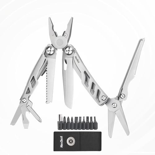 NexTool Multitool,Flagship Max 14 in 1 Multi Tool Zange mit 80Cr14Mov Taschenmesser,2 Sicherheitsschlösser und Schere,Multiwerkzeug EDC Multitool Werkzeug für Camping, Multi Tool Männer Geschenke