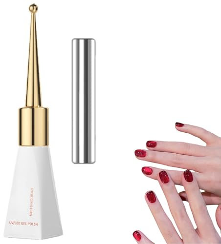 Wild Berry Red Glitter Cat Eye Gel Nail Polish - Sparkling Holographic Finish - Soak Off UV/LED - Magnetic Effect - 10ml