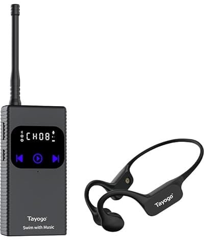 Tayogo Swimming Headphones, Underwater headset, swim ear-buds for Spotify, Audible, Youtube, NO Mp3 Download, Swim Music Combo