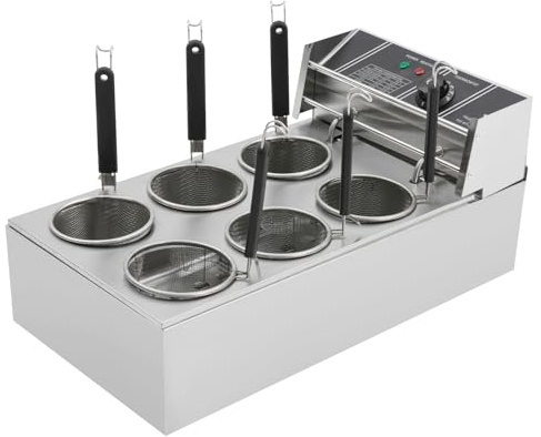 Cocedor de pasta electrico, Hervidor de pasta 6 cestas, Olla para pasta 20 litros, Cocedor de pasta para catering, Para grandes celebraciones