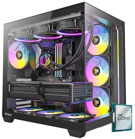 EMCA4 Computer Gaming PC Assemblato Ultra 7 265k 20core 5,5Ghz- RX 9070XT 16GB - M.2 1TB nvme Gen4 - Ram 32GB DDR5 6000mhz XMP - Z890 WIFI - 10 Ventole ARGB - Dissipatore Liquido 360mm - Windows 11