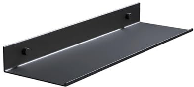 Denxahao Wandregal Metall Schweberegal Schwarz Wand Schwimmende Duschablage ohne Bohren Regale Bad Regal Wand Schmales Hängeregal für Badezimmer Wohnzimmer Küche Schlafzimmer Büro (Länge-30cm)