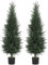 HOMCOM Set of 2 Decorative Artificial Plant, 120 cm Cypress Tree with 638 Leaves in Pot, UV-Resistant Plastic Fake Tree for Indoor Outdoor Home Office