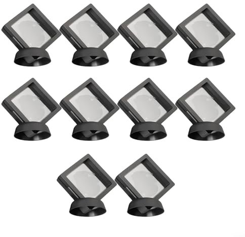 Transparente schwebende Displayhalter für Ringe und Münzen, 510-teiliges Ständerbox-Set (weiß, 5 Stück)