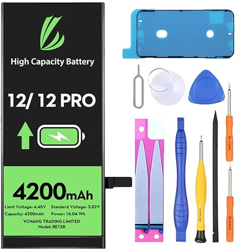 LL TRADER Battery for iPhone 12/12 Pro, 4200mAh Lithium-Ion Battery High Capacity with All Repair Tools 02