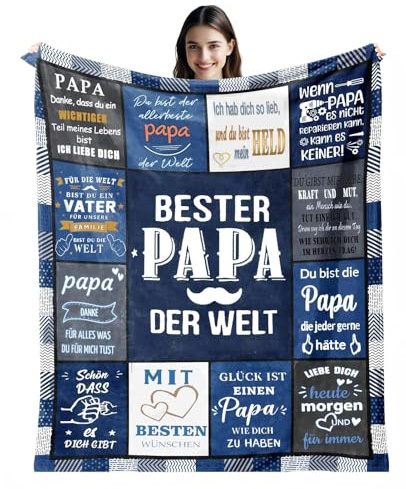 TDDKFB Geschenk für Papa Decke 150 * 200cm,Personalisierte Kuscheldecke Geschenke An Meine Papa,Weihnachten Geburtstags Geschenk für Vater, Bester Papa Der Welt Decke Geschenkideen on Weihnachten